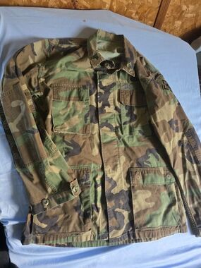 Men's Camouflage Jean Jacket - Green/Brown